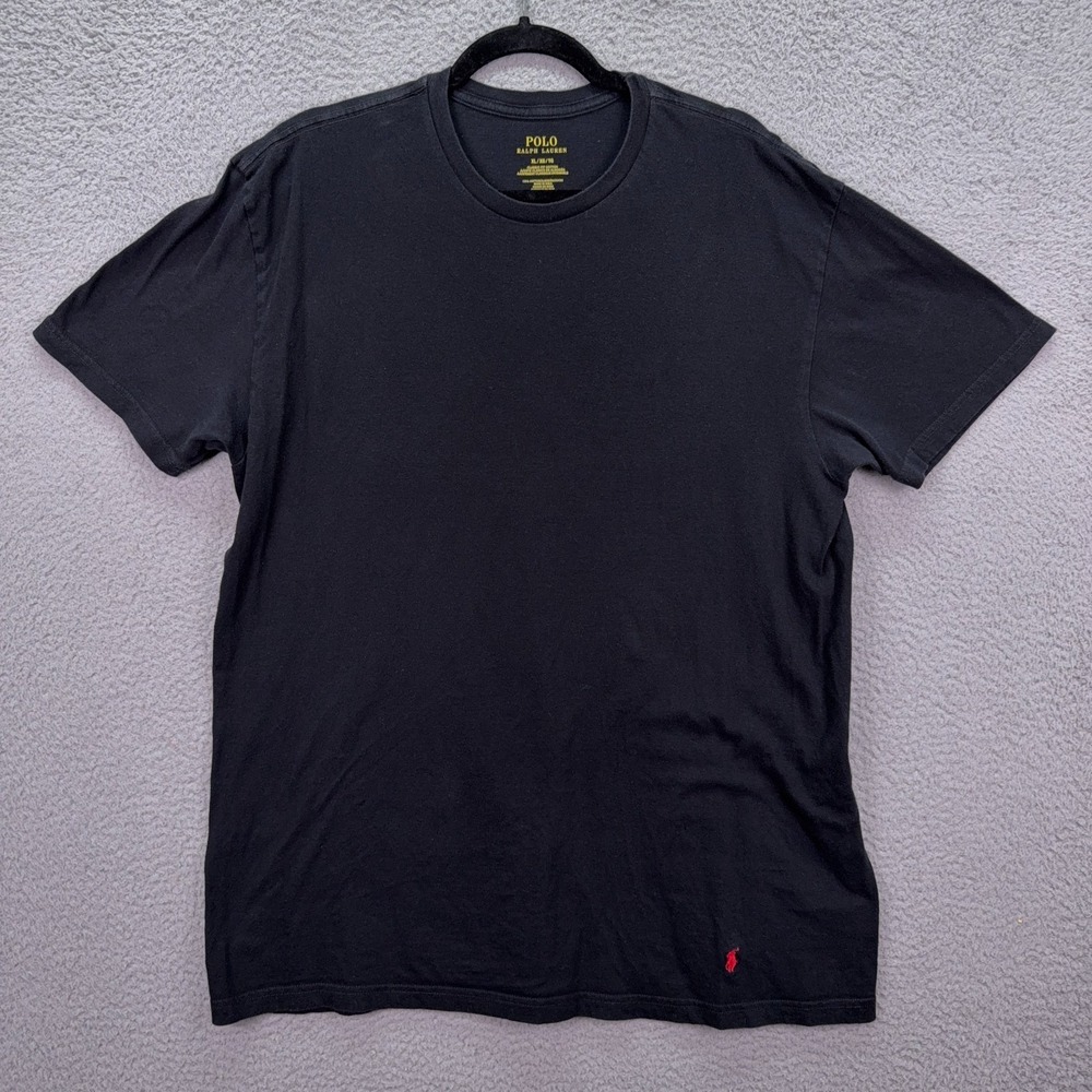 Polo Ralph Lauren Tshirt Mens XL Black Crewneck Preppy Lounge Active Everyday